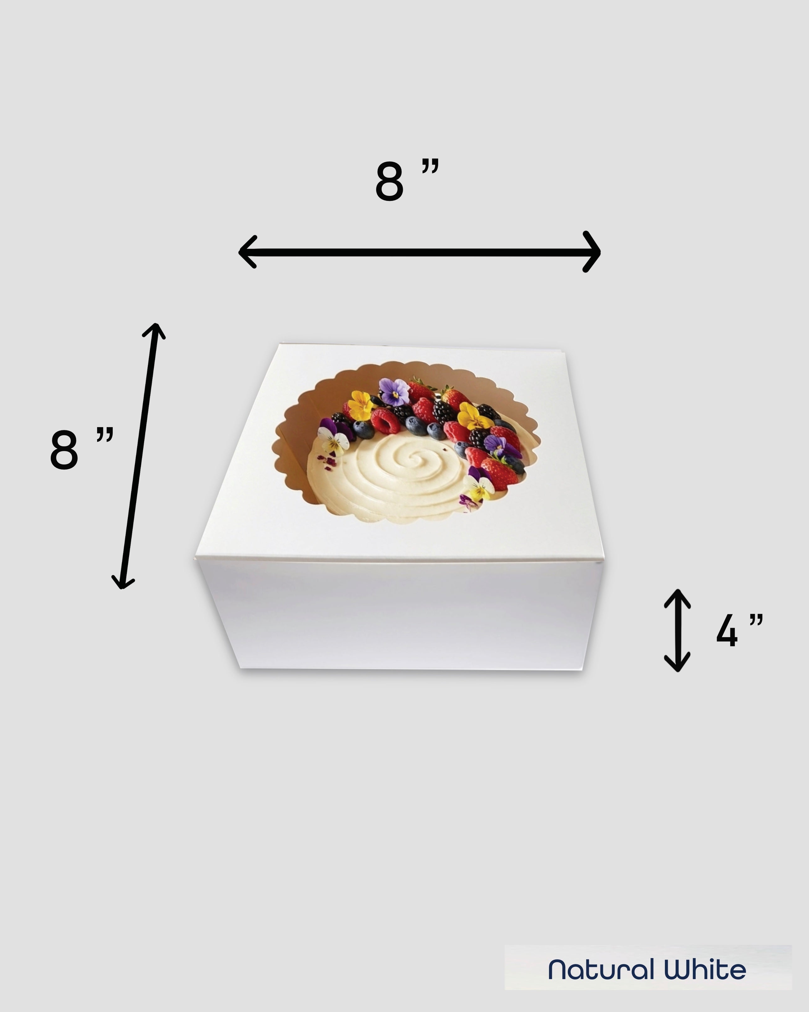 1/2 Kg Cake box - 8x8x4" Pack of 10 Pcs